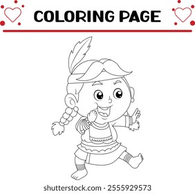 cute ancient woman is very happy coloring page for kids