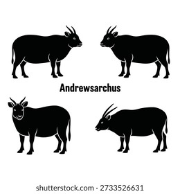 Cute Andrewsarchus Animal Vector Illustrations