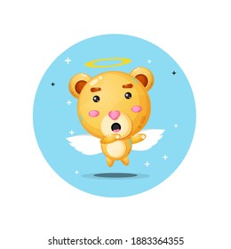 Cute angel bear in dubbing pose