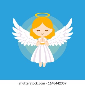 Cute angel bless vector illustration.