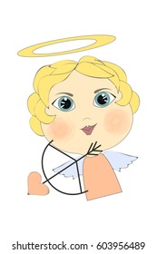 Cute angel boy