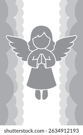 Un ángel lindo rompe las nubes y asciende al cielo