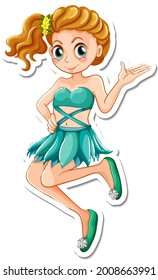 Cute angel cartoon character sticker illustration
