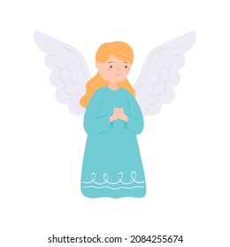 cute angel cartoon icon flat