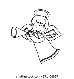 Cute angel cartoon icon vector illustration graphic design