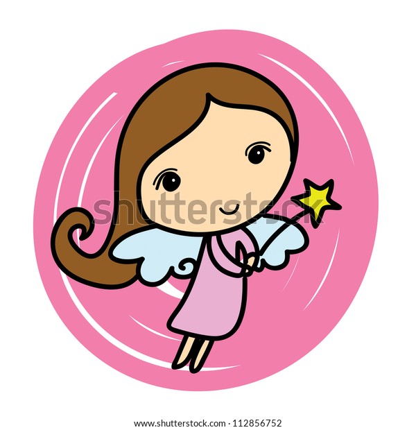 Cute angel. Cartoon vector illustration
