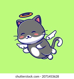 cute angel cat cartoon illustration