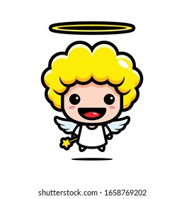 cute angel character vector design