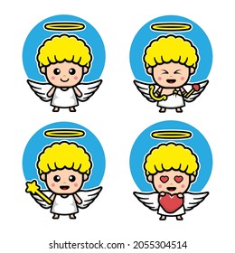 Cute angel character vector illustration