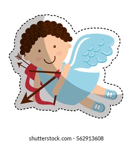cute angel cupid character vector illustration design