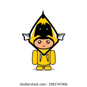 cute and cute angel fish boy vector illustration. can be used on children's openings, posters, stickers and more.