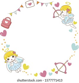 Cute angel frame for decoration