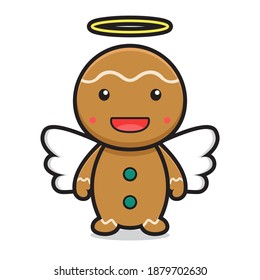 cute angel gingerbread cartoon character