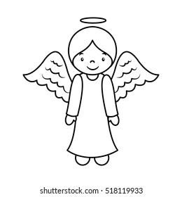 Cute Angel Manger Character Vector Illustration Stock Vector (Royalty ...