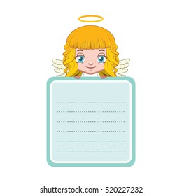 Cute angel with note version 2