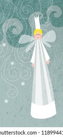 Ángel cortado en el cielo, fondo del cielo ideal para el diseño de tarjetas