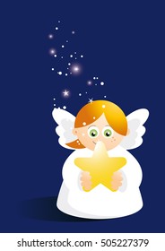 cute angel with star