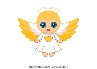 Cute Angel Vector art with White Background