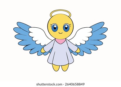 Cute Angel Vector art with White Background