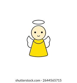a cute angel with white wings yellow halo