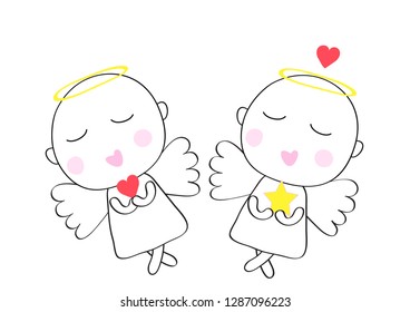 cute angel  for your design cartoon vector eps.10