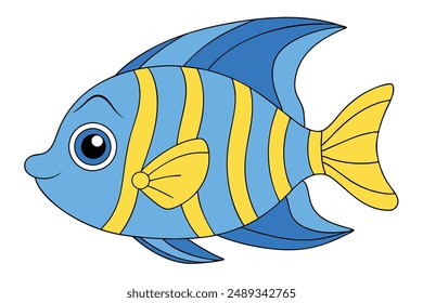 Lindo Vector de dibujos animados angelfish para impresión y uso digital - perfecto para los diseños y decoración de los niños.