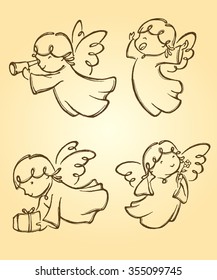 Cute Angels Set-Variation of angel poses