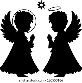 Baby Angel Silhouette Images Stock Photos Vectors Shutterstock