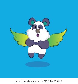 Cute Angle Panda Fliegender Cartoon