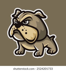 cute angry bulldog cartoon mascot logo