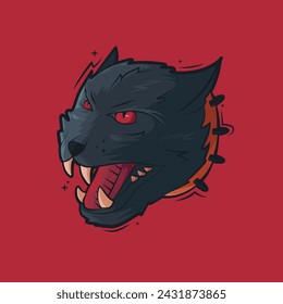 cute angry cat art illustration