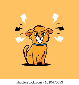cute angry cat. suitable for icon, logo, sticker and tshirt print