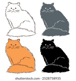 Cute, angry Cat vector art design, cat character, animal vector