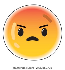 Cute angry emoji icon Vector illustration