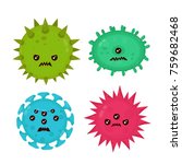 Cute angry evil bad fly germ virus infection,micro bacteria set.Vector modern flat style cartoon character illustration.Isolated on white background.Microbe, Pathogen, Virus icon.