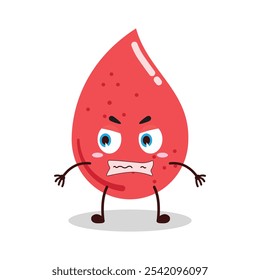 cute angry expression of blood character