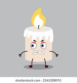 cute angry expression of candle cartoon character
