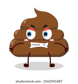 cute angry expression of chicken poop cartoon character
