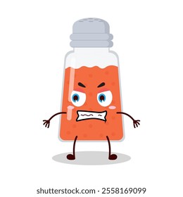 cute angry expression of chili powder cartoon character
