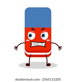 cute angry expression of eraser cartoon character
