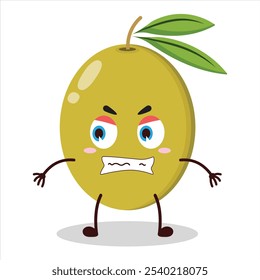 cute angry expression of olive character