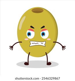 cute angry expression of olive character