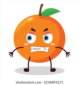 cute angry expression of orange character