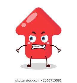 cute angry expression of red arrow cartoon character
