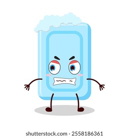 cute angry expression of soap cartoon character
