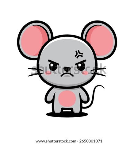 Cute Angry Mouse Cartoon Character