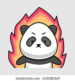 Cute angry panda cartoon design