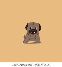 Cute angry puppy dog vector art