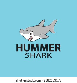 cute angry shark for logo
