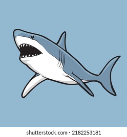 cute angry shark for logo